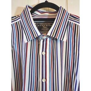 Charles Tyrwhitt Jermyn Street Shirt Men XL Multicolor Striped Button-Up Classic